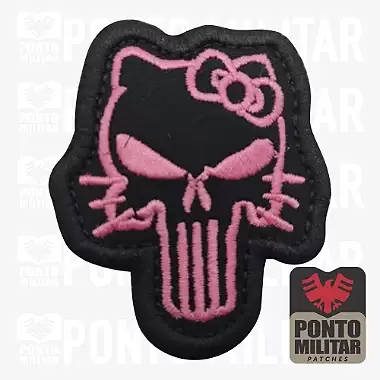 Patch Emblema Justiceira Hello Kitty Bordado com Velcro
