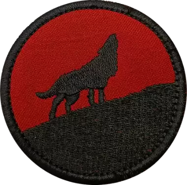 Patch Emblema Lobo Solitário Bordado com Velcro