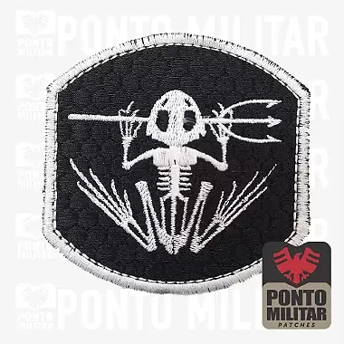 Patch Emblema Navy Seal DEVGRU Frogman Esqueleto Sapo Bordado com Velcro