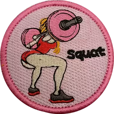 Patch Emblema Squat Fitness Bordado com Velcro